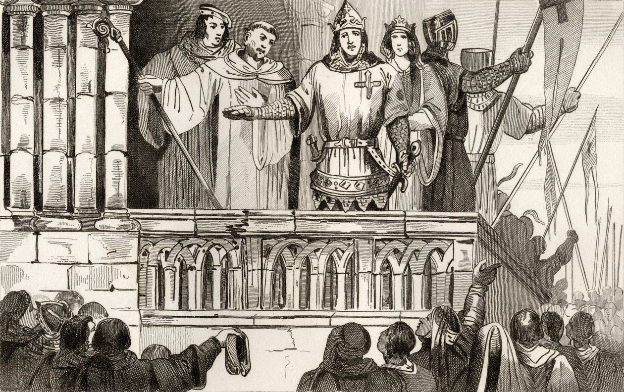 Louis VII (1120-80) le Jeune rassemble des soutiens pour la deuxième croisade en 1144, de 