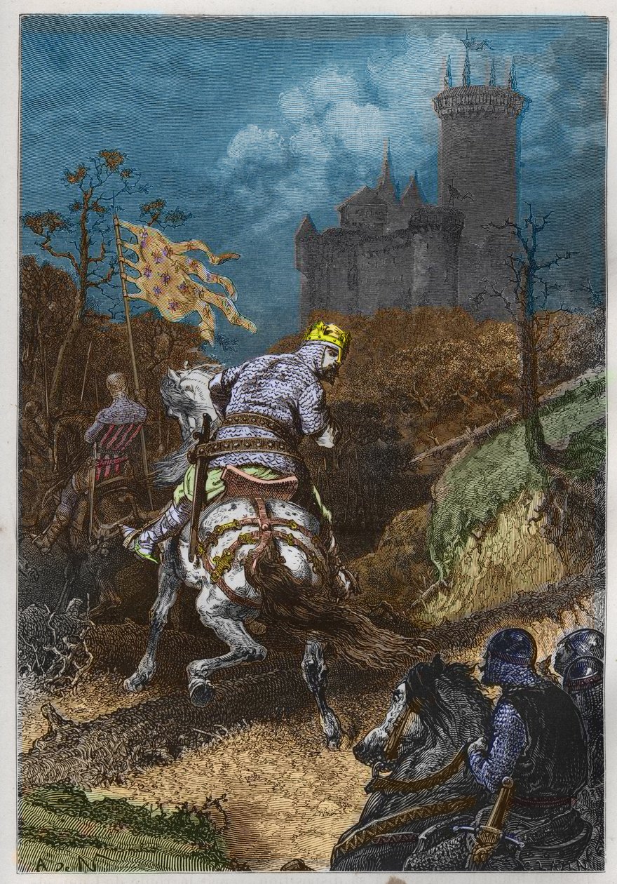 Louis VI dit "le Gros" (1081-1137), en expédition - gravure de "L