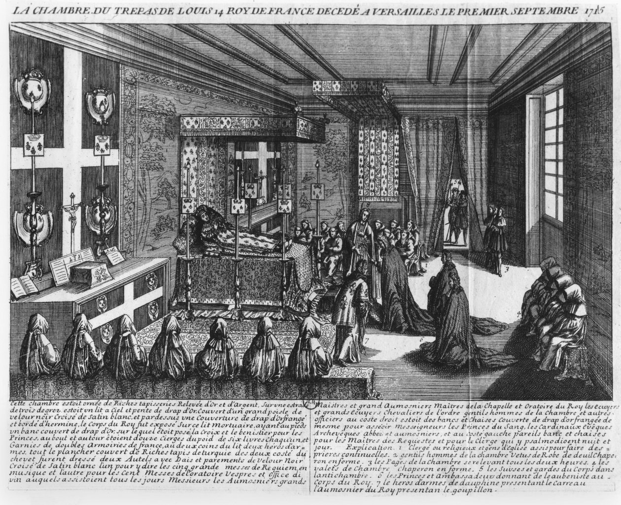 Louis XIV (1638-1715) sur son lit de mort à Versailles, 1er septembre 1715 - French School