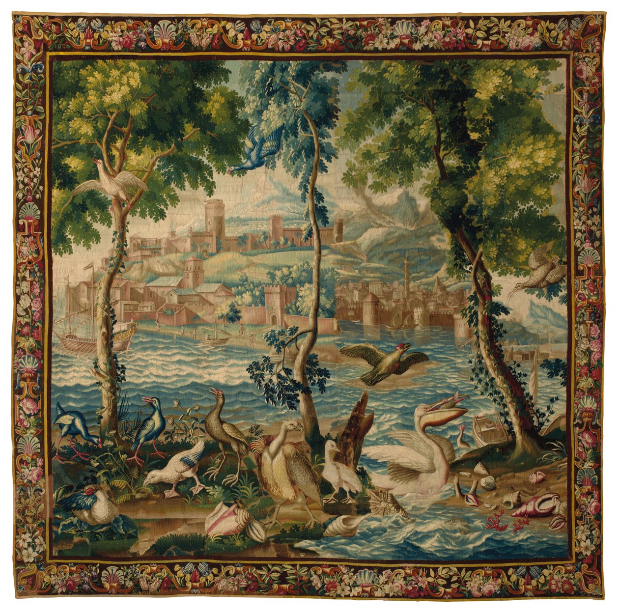 Tapisserie Louis XIV Beauvais "ports de mer", vers 1700 - French School