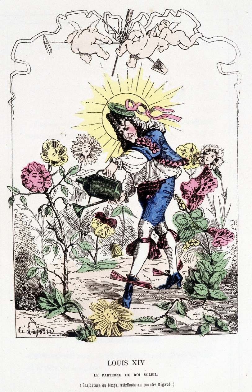 Louis XIV déguisé en jardinier - dans "Histoire de France Tintamarresque" de Touchatout - French School