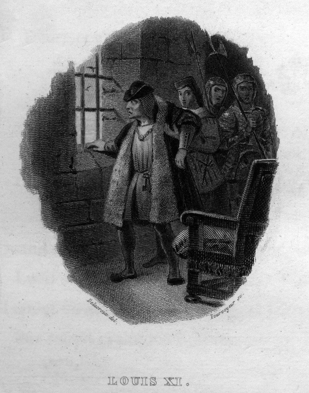 Louis XI Chanson de Béranger dans « Œuvres Complètes » (1834) de Pierre Jean de Béranger (1780-1857), poète et chansonnier français - French School