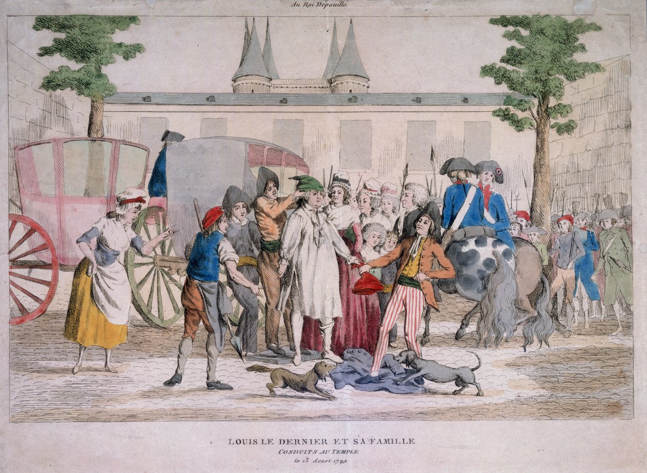 Louis XVI et sa famille conduits au Temple - French School
