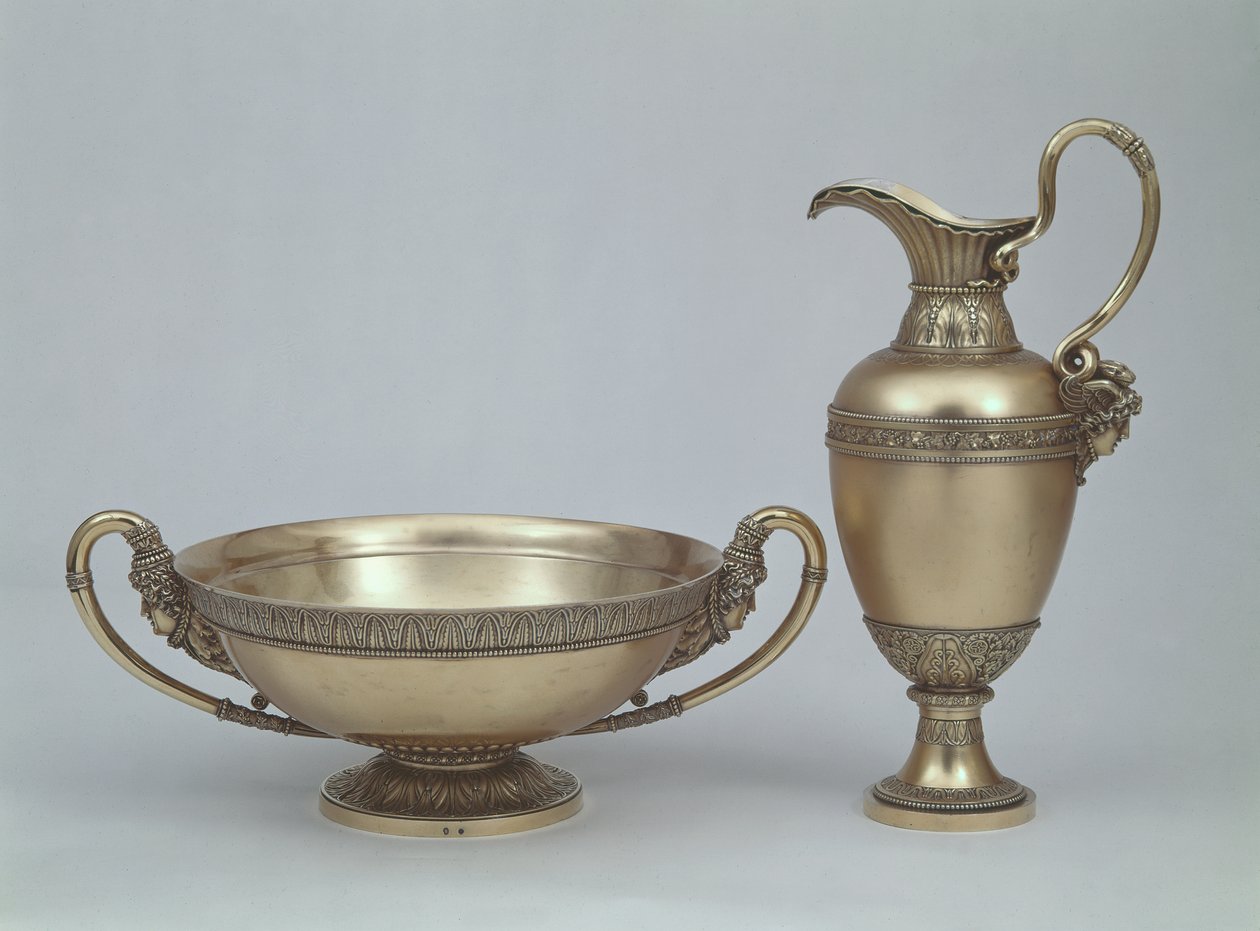 Aiguière et bassin Louis XVI par Henri Auguste, Paris 1787 (argent doré) - French School