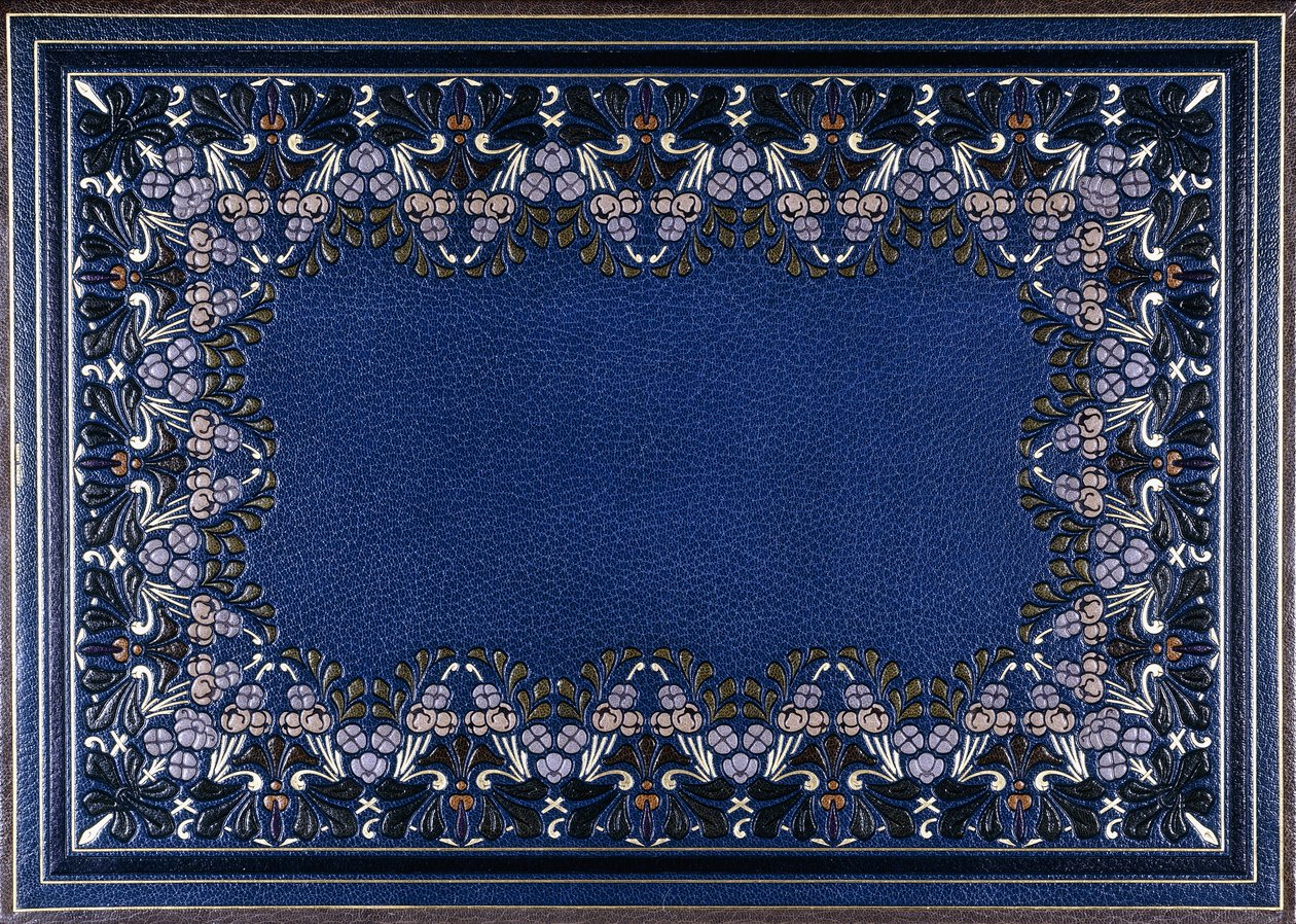 Couverture de livre inférieure avec motif floral, 1886 - French School