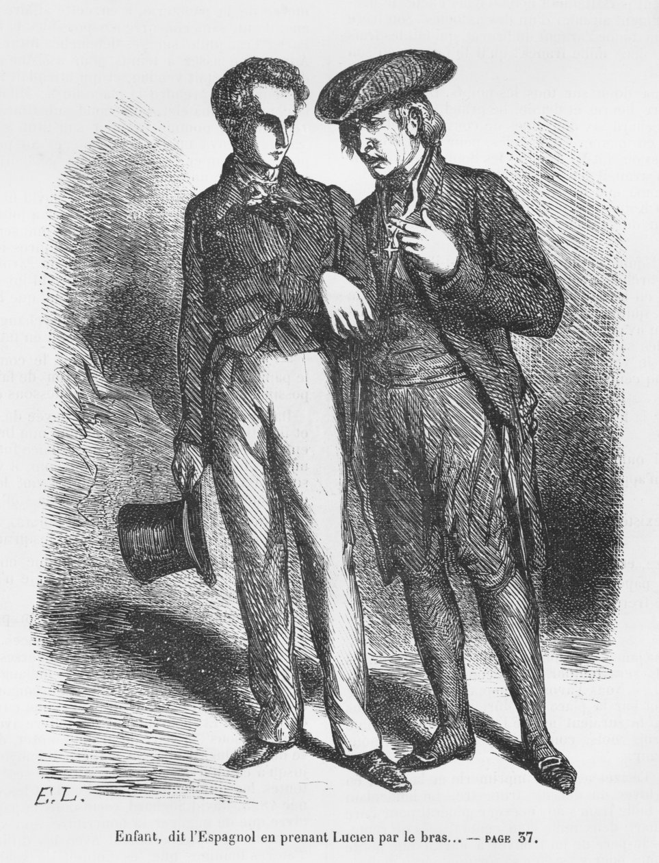 Lucien de Rubempré et Carlos Herrera, illustration de 