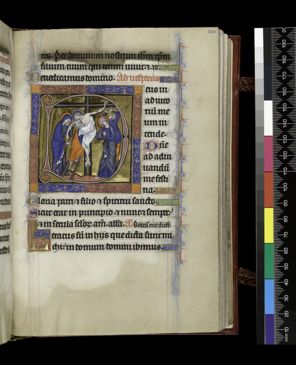 MS 300 f.220r, folio du Psautier et Heures d