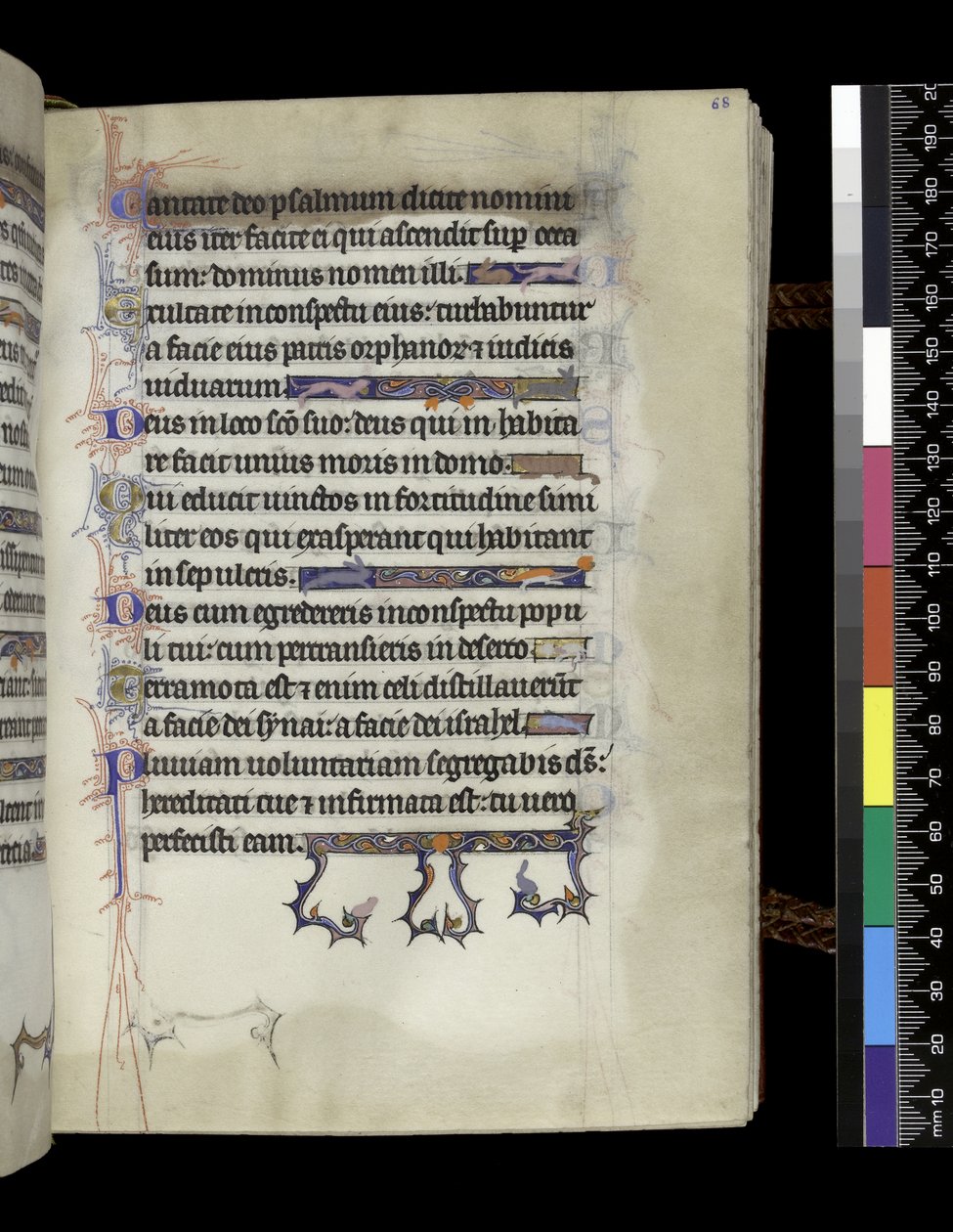 MS 300 f.68r, folio du Psautier et Heures d