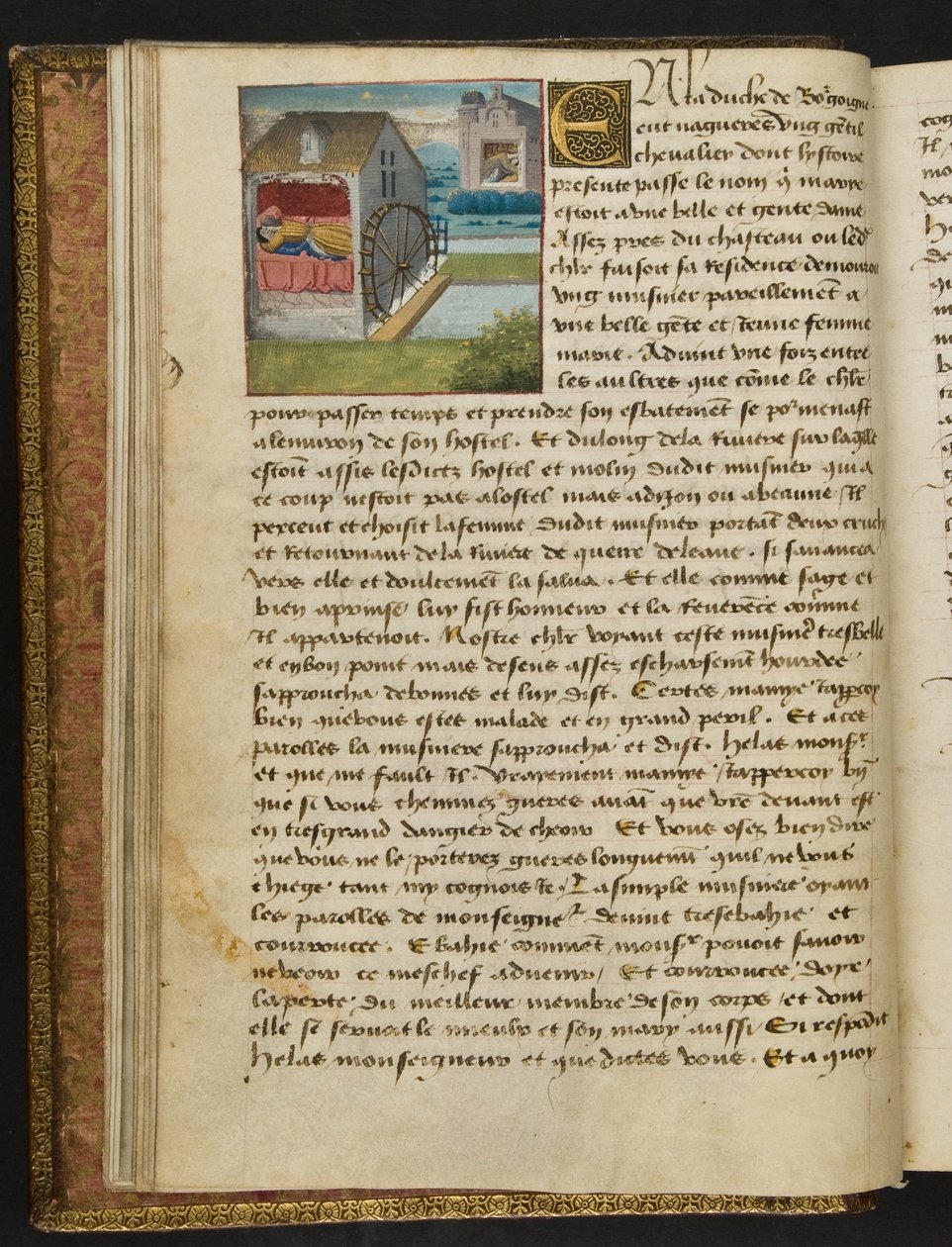 MS Hunter 252 008v Page de Cent Nouvelles Nouvelles, vers 1461-62 - French School