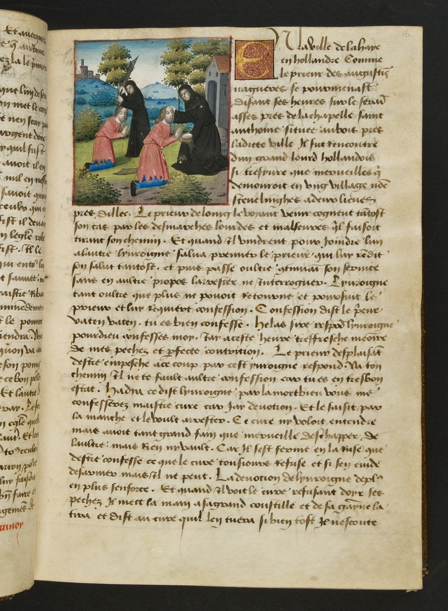 MS Hunter 252 016r Page de Cent Nouvelles Nouvelles, vers 1461-62