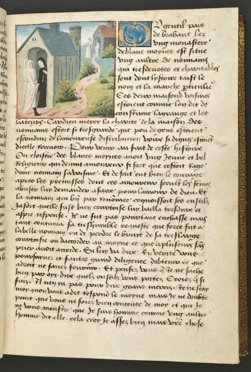 MS Hunter 252 033r Page de Cent Nouvelles Nouvelles, vers 1461-62 - French School