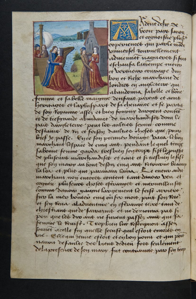 MS Hunter 252 040v Page de Cent Nouvelles Nouvelles, vers 1461-62 - French School