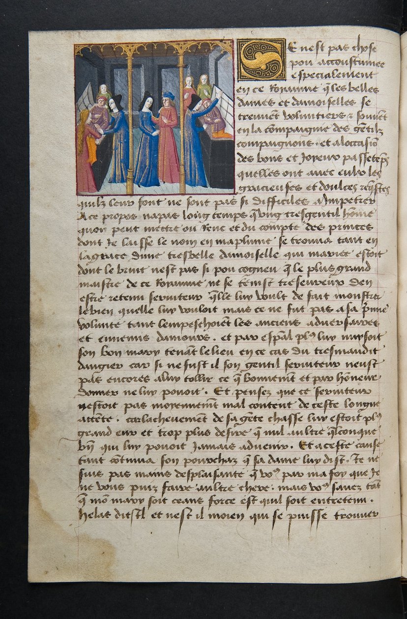 Page de Cent Nouvelles Nouvelles, c.1461-62 - French School