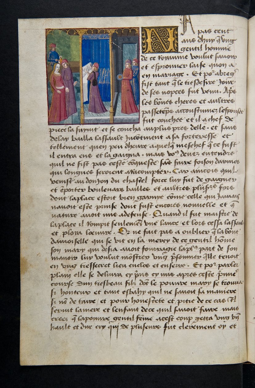 Page de Cent Nouvelles Nouvelles, c.1461-62 - French School
