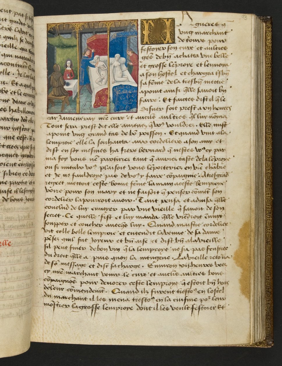 Page de Cent Nouvelles Nouvelles, c.1461-62 - French School