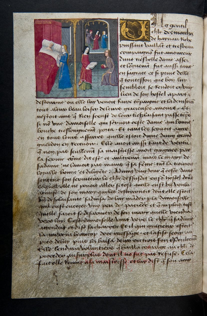 Page de Cent Nouvelles Nouvelles, c.1461-62 - French School