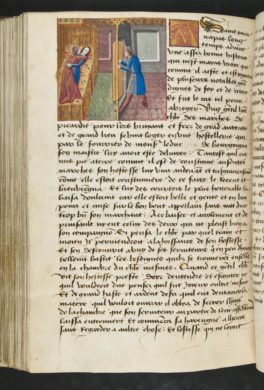 Page de Cent Nouvelles Nouvelles, c.1461-62 - French School