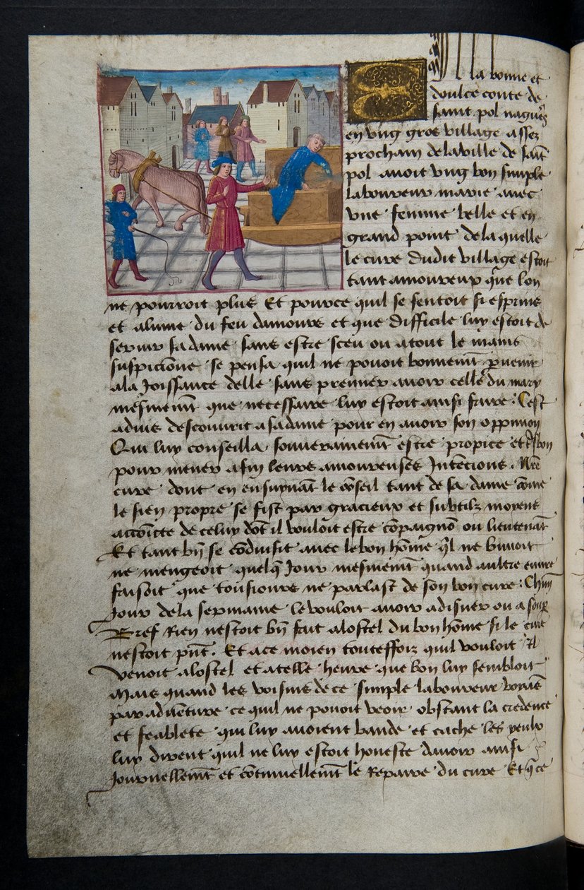 Page de Cent Nouvelles Nouvelles, c.1461-62 - French School