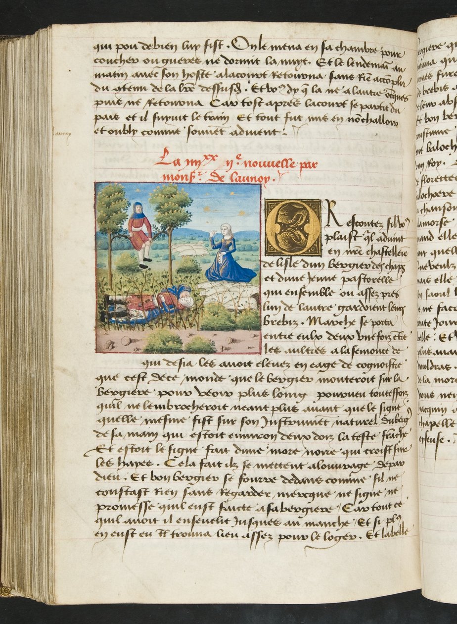 Page de Cent Nouvelles Nouvelles, c.1461-62 - French School
