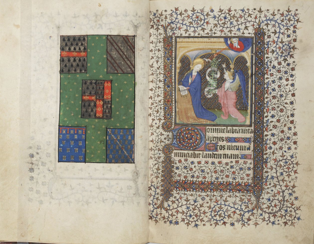 MS Widener 4, ff.26v-27r, Armoiries et l