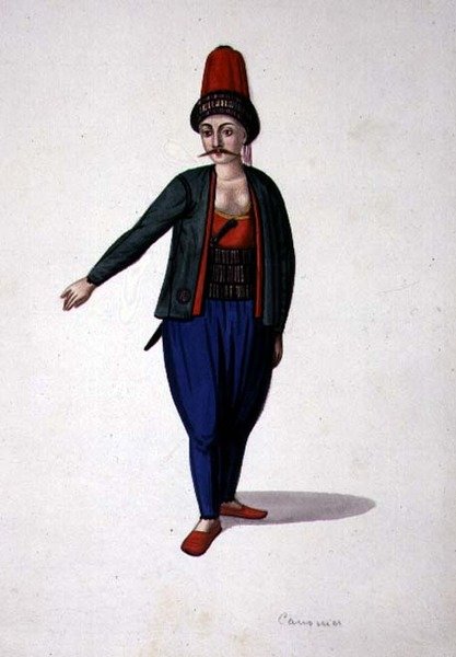 Homme avec un poignard, période ottomane, troisième quart du 18ème siècle - French School