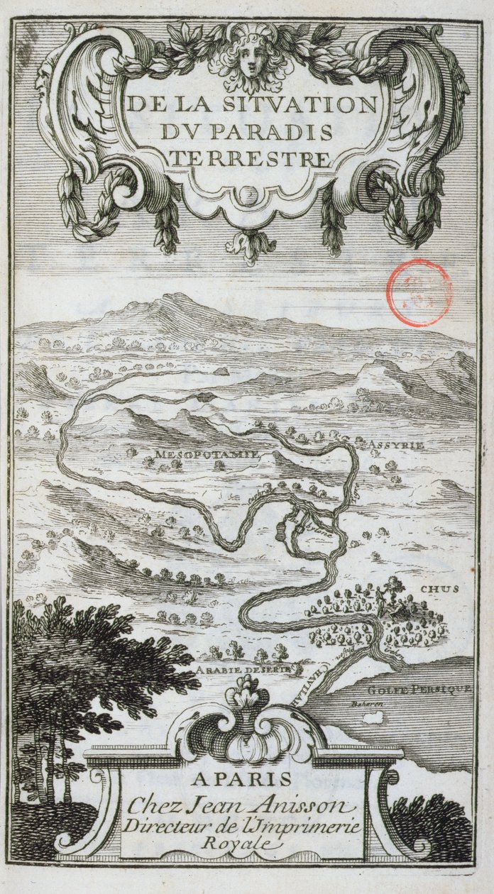 Carte de De La Situation du Paradis Terrestre, 1691 - French School