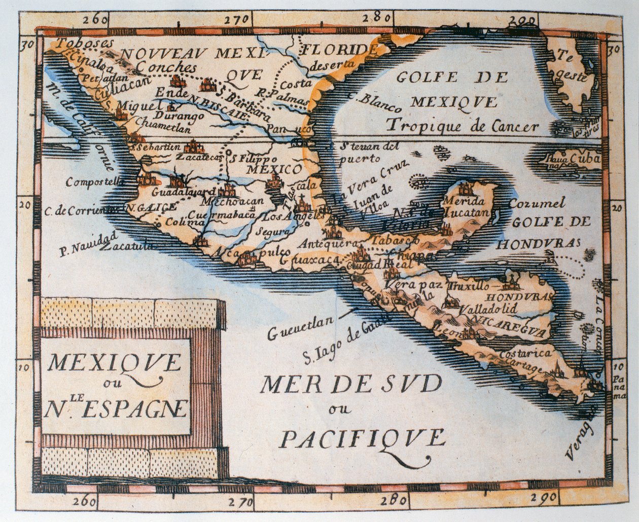 Carte du Mexique ou de la Nouvelle-Espagne, 1625 - French School