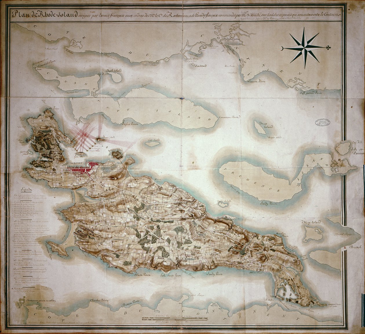 Carte de Rhode Island à l
