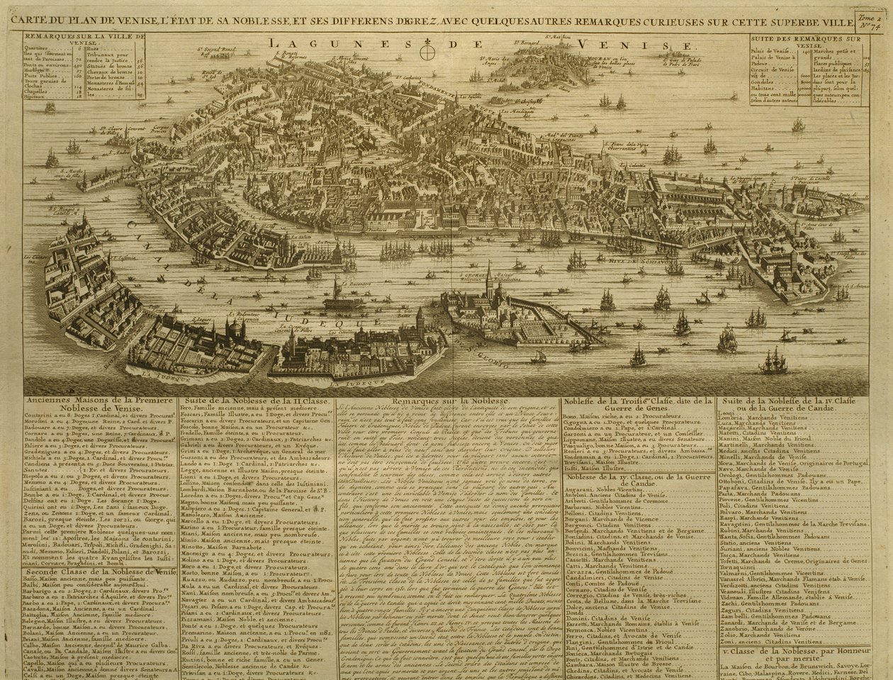 Carte de Venise, publiée par H. Chatelain à Amsterdam, 1728 - French School