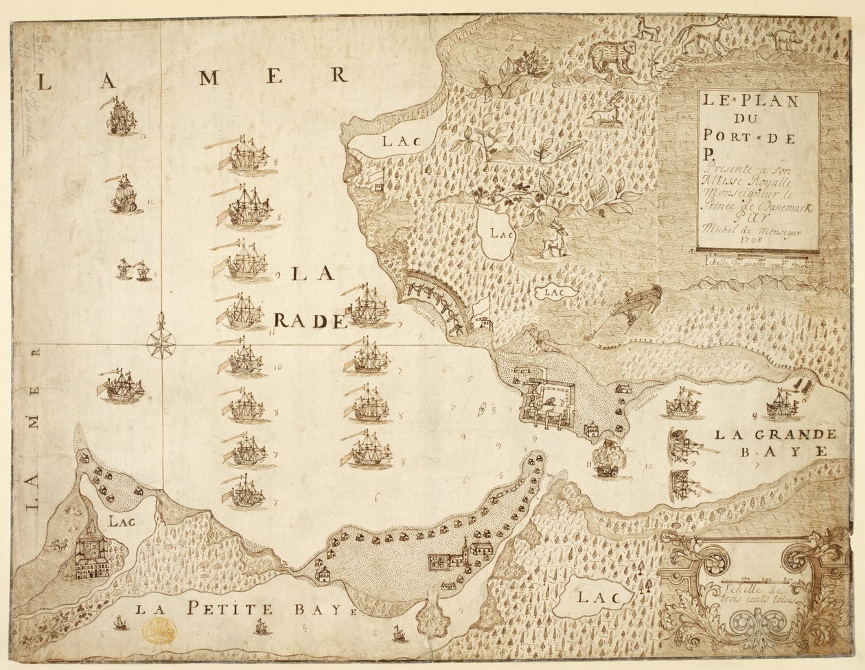 Carte du port de Placentia, Canada - French School