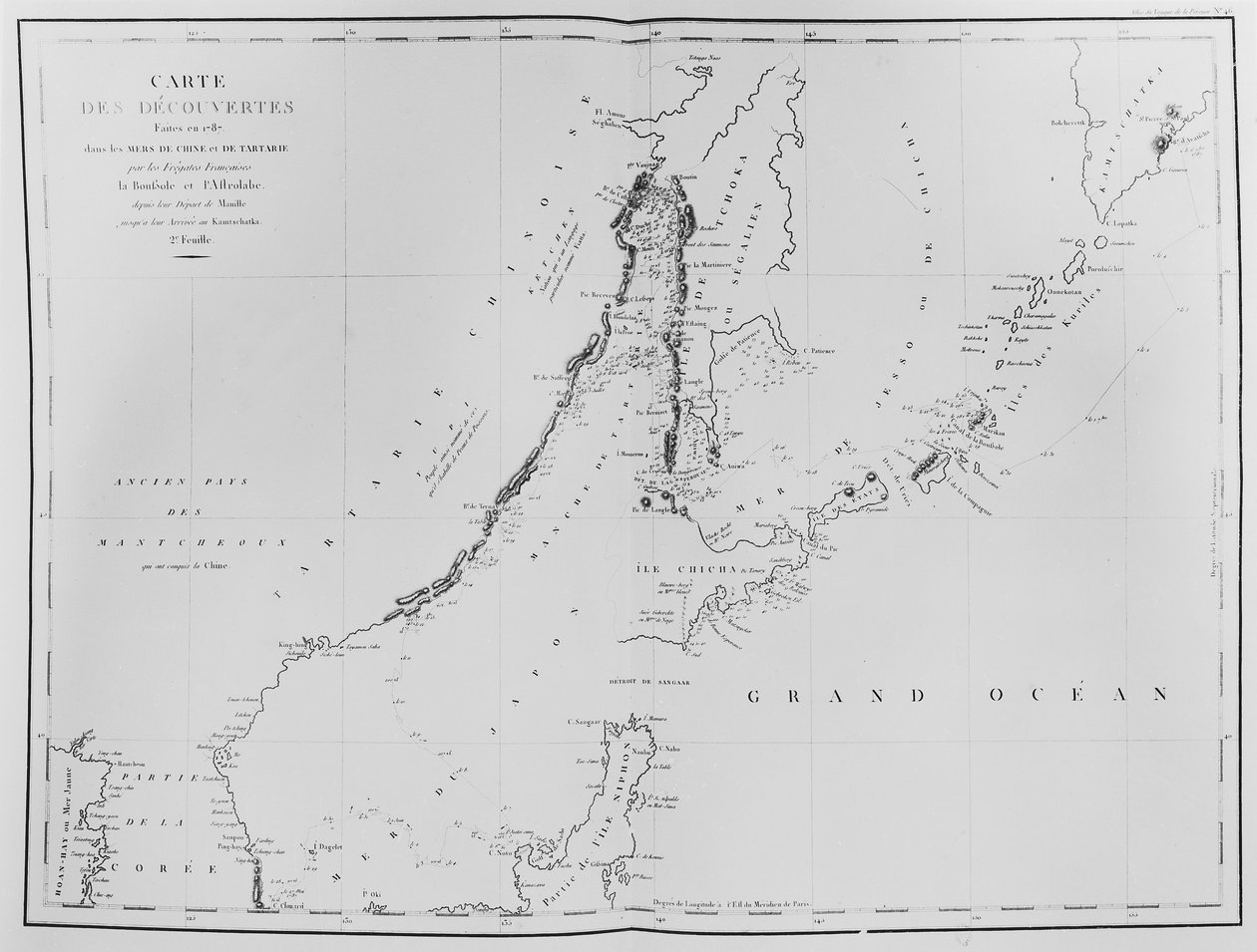 Carte des découvertes faites en 1787 dans les mers de Chine et le détroit de Tartarie par les frégates françaises La Boussole et L