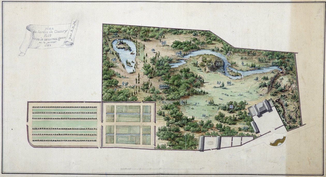 Carte du jardin de Chanvry (Seine et Oise) - French School