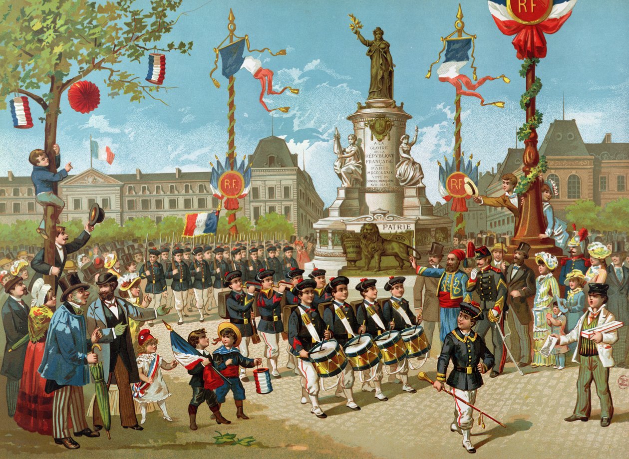 Marche des bataillons scolaires le 14 juillet 1883 à la Place de la République - French School