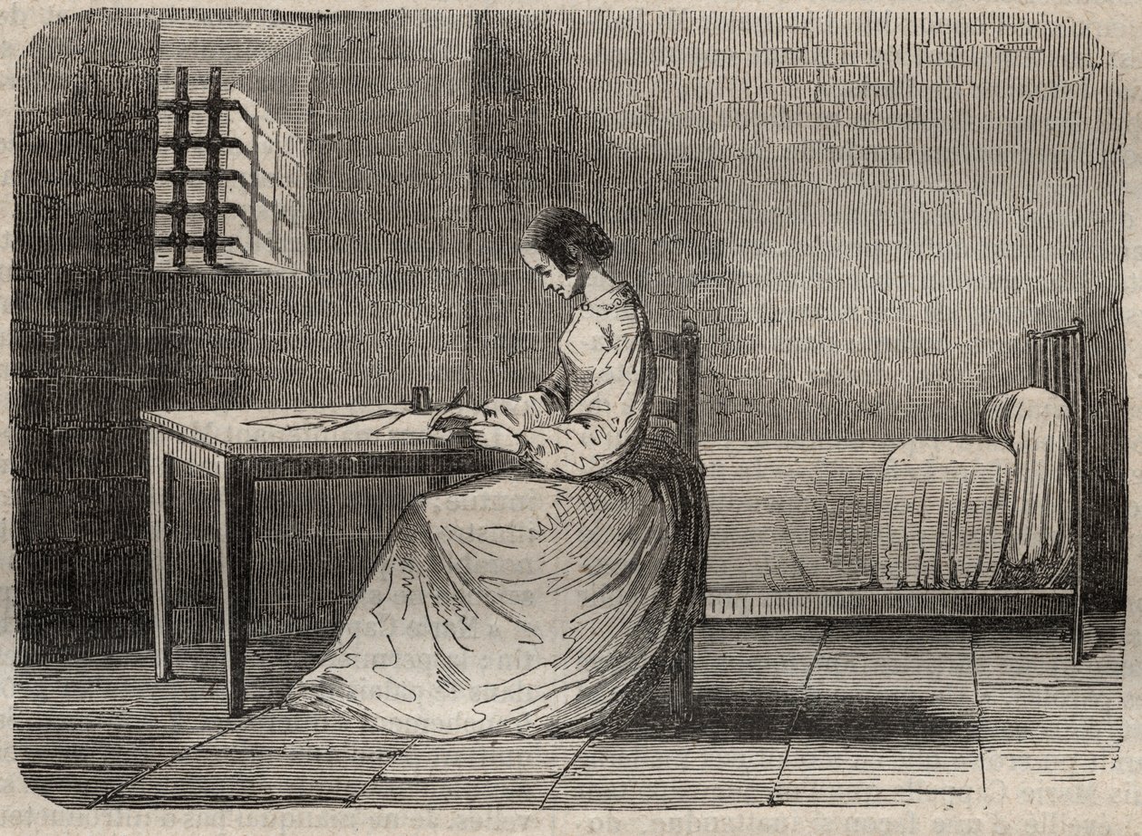 Marie Fortunée Capelle, Marie Lafarge (Madame) (1816-1852) criminelle française dans sa prison - French School