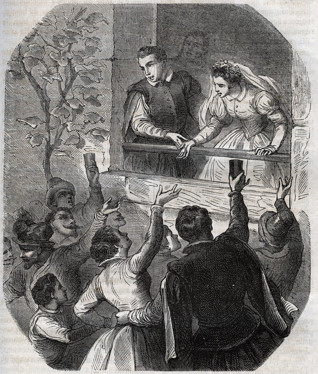 Mariage de Martin Guerre et Bertrande de Rols à Artigat le 15 mai 1539. Gravure de 1871 dans "Histoire Des Cocus Célèbres" de Henry de Kock - French School