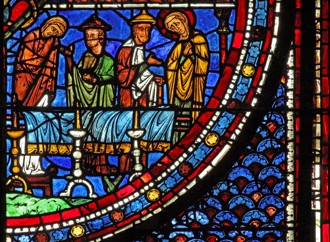 Fenêtre de Marie-Madeleine : Marie à la mort de Lazare - French School