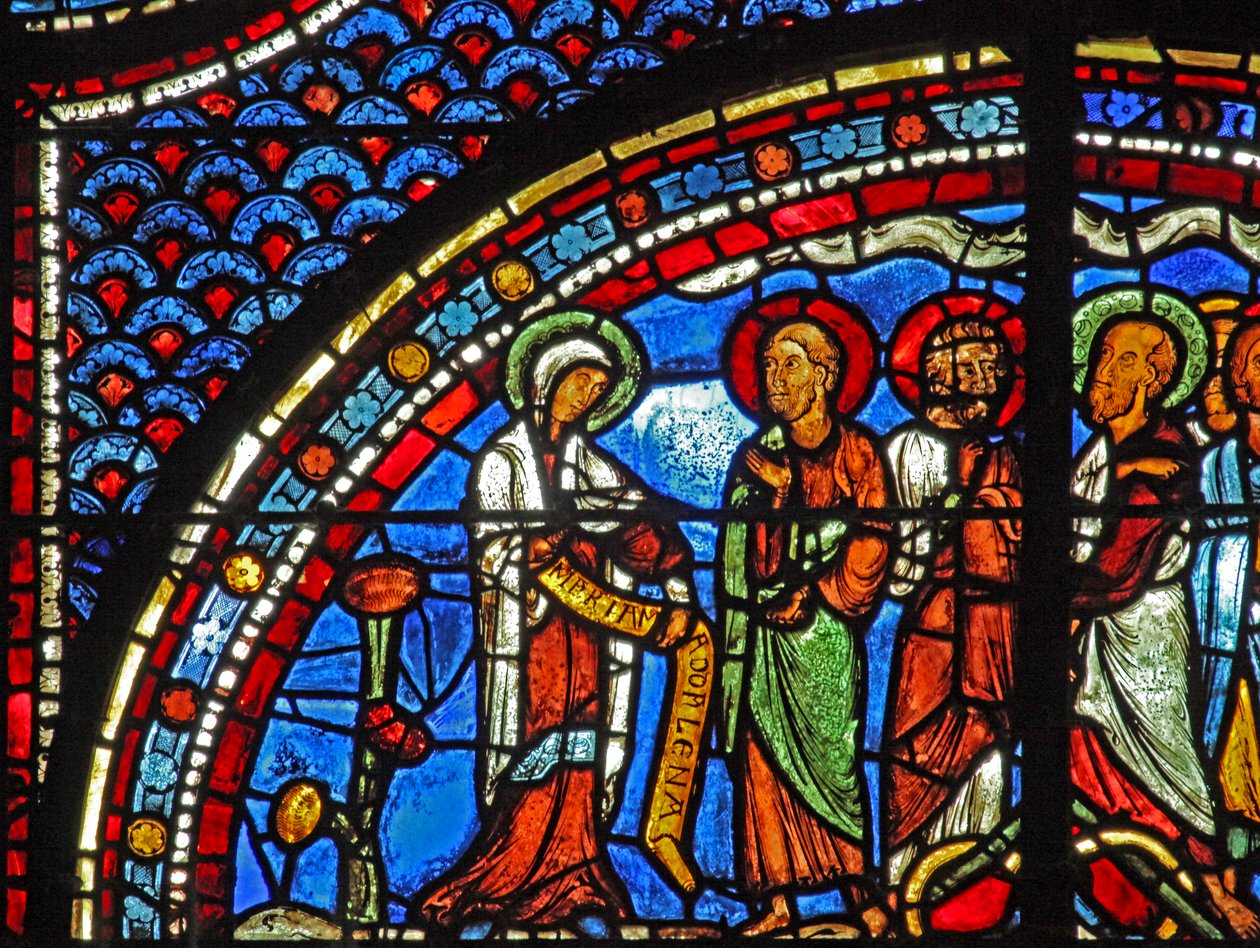 Fenêtre de Marie-Madeleine : Marie annonce la Résurrection aux disciples - French School