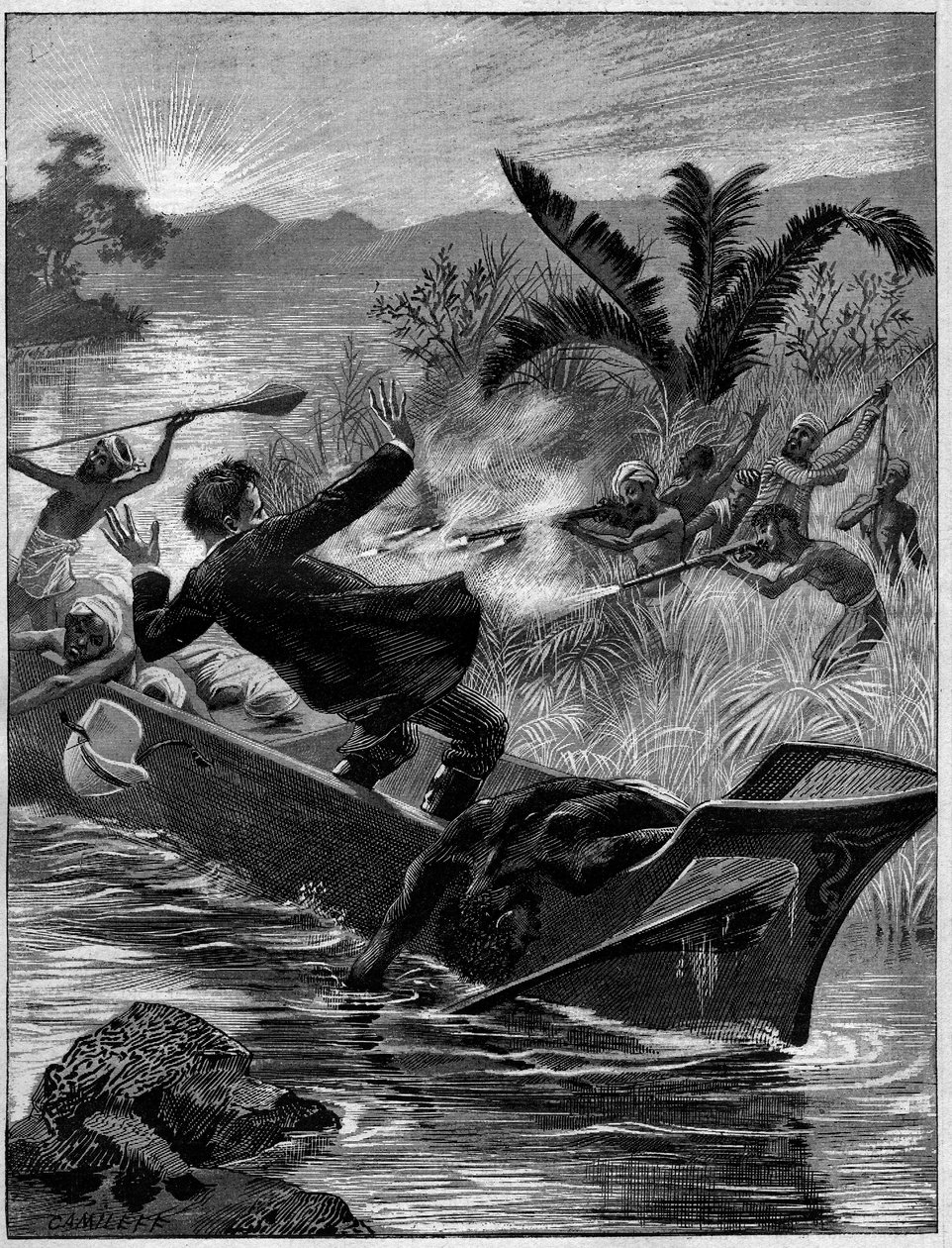 Massacre du docteur Beziat et de son escorte par des Mahafales, Madagascar - French School