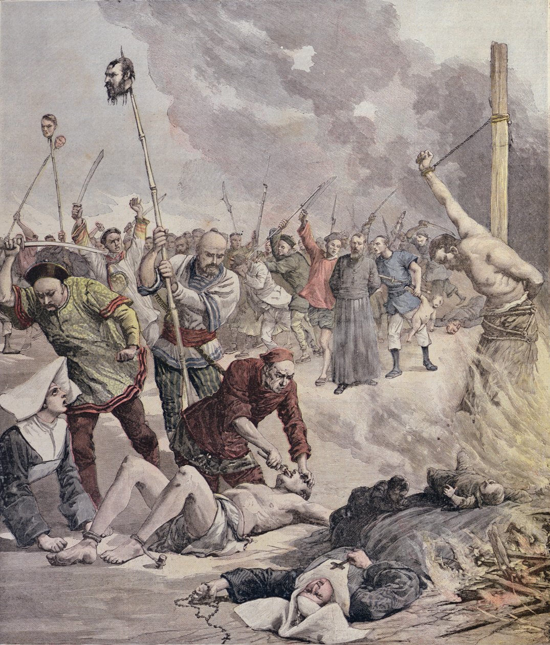 Massacres en Chine, du Petit Journal, 1891 - French School