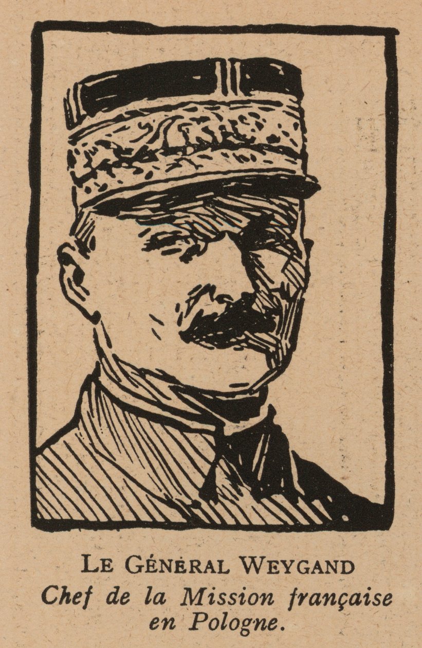 Maxime Weygand, général français et membre de la Mission interalliée envoyée pour soutenir la Seconde République polonaise pendant la guerre soviéto-polonaise en 1920 (litho) - French School