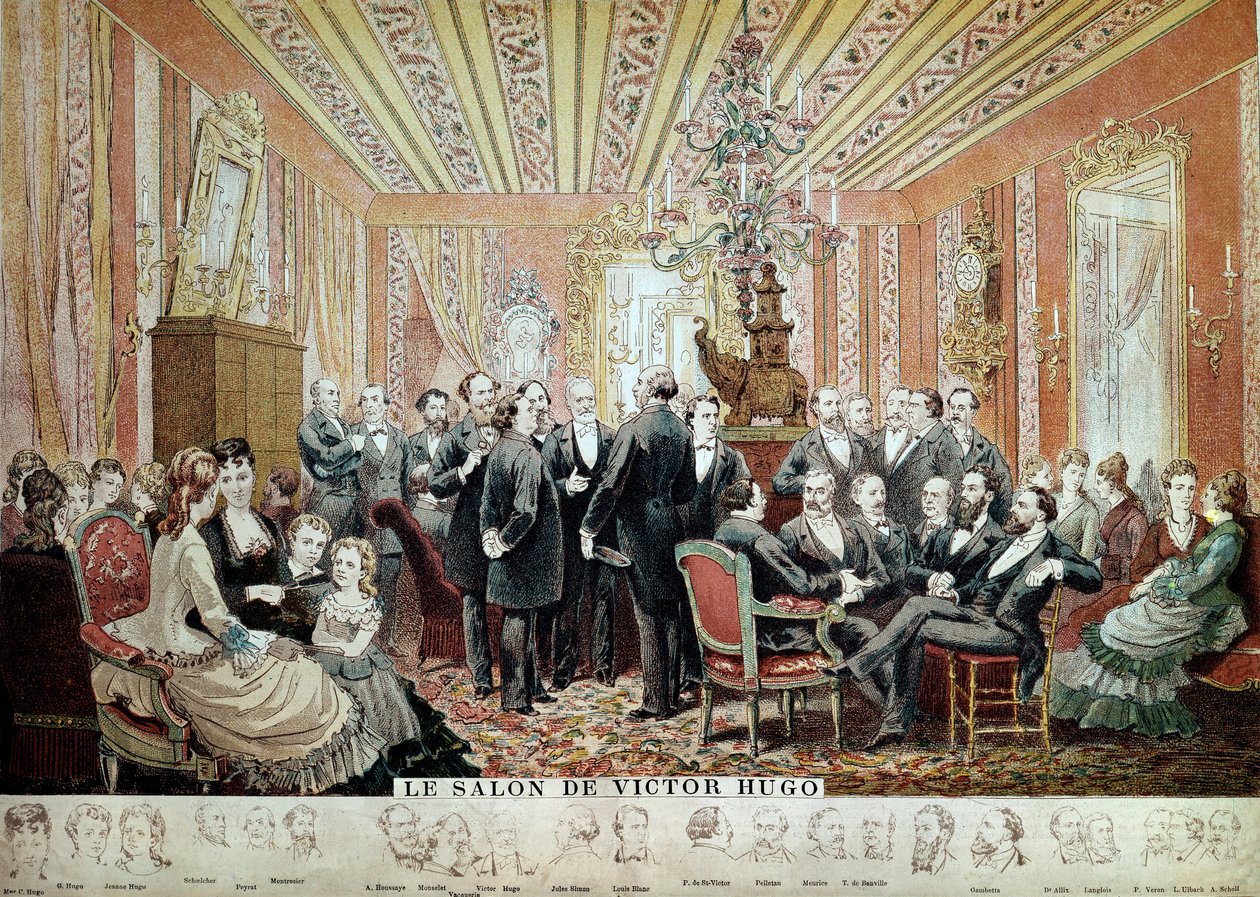 Réunion dans le Salon Littéraire de la Maison Hugo, Paris, c.1875 - French School