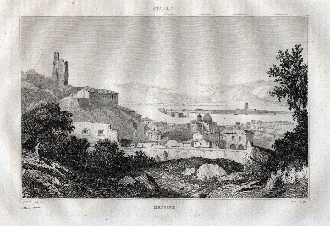 Messine - Sicile - Gravure de « L