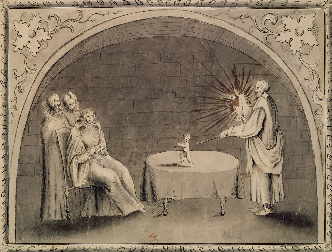 Michel de Nostradame et Catherine de Médicis, 1559 - French School