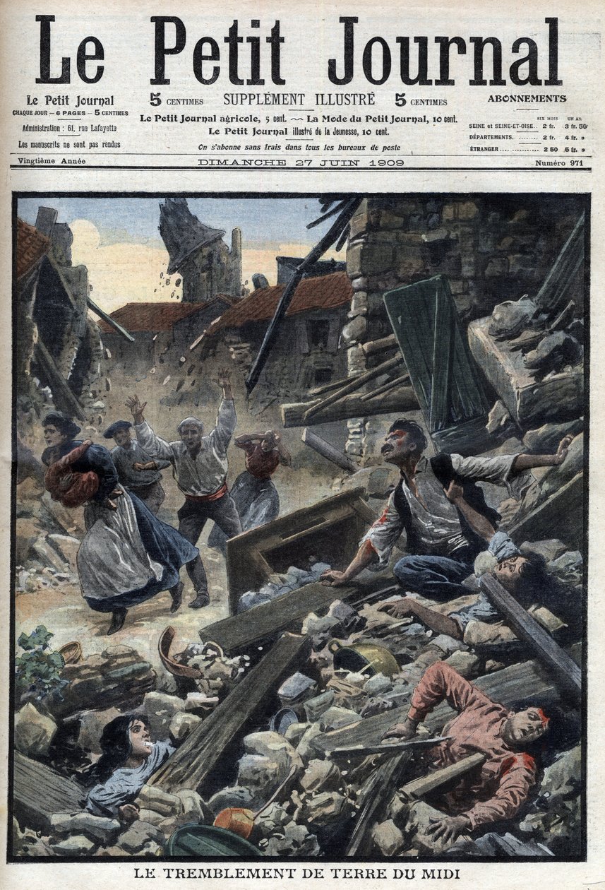 Tremblement de terre dans le Midi de la France - « Le Petit Journal » du 27 juin - French School