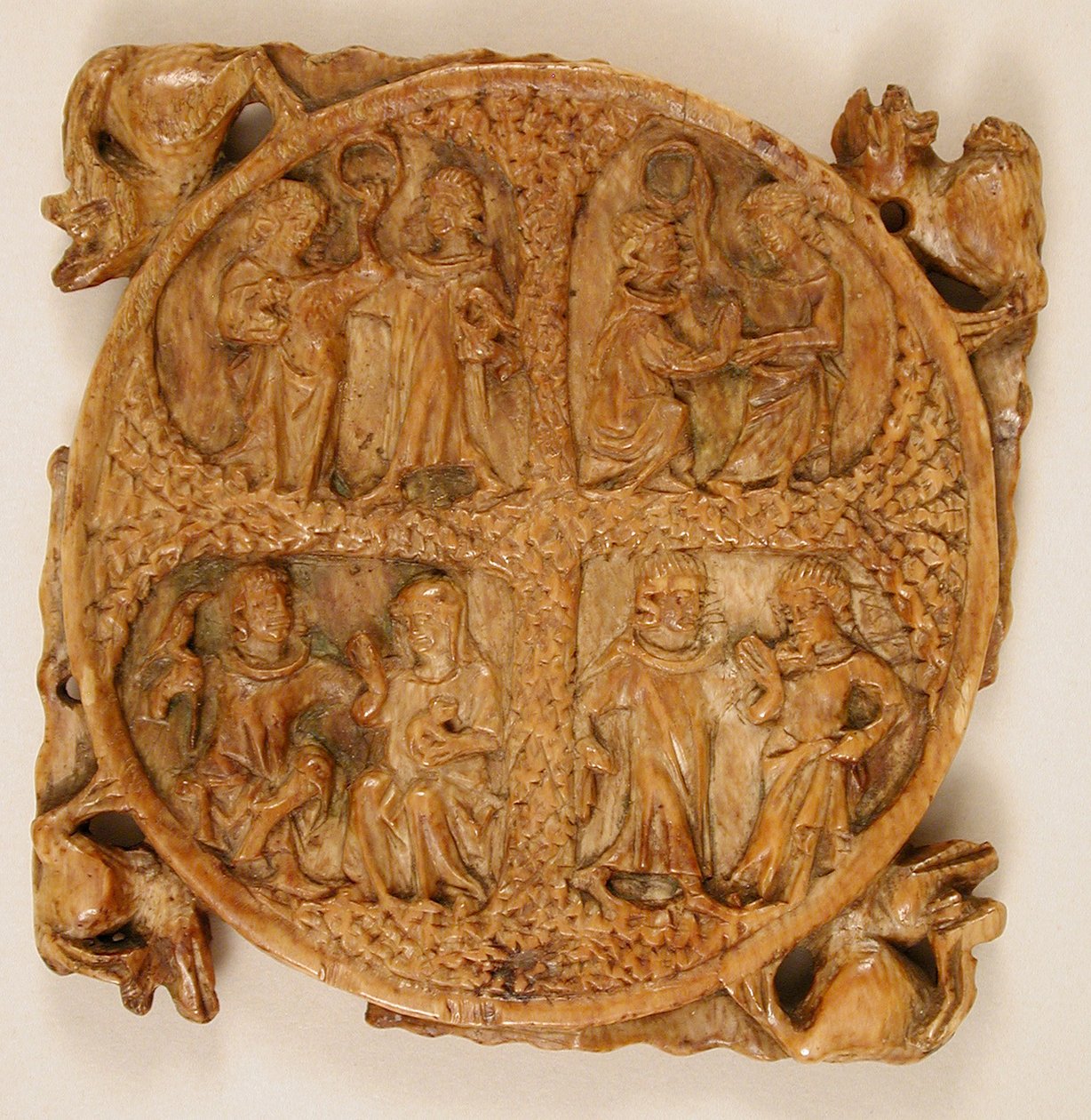 Boîtier de miroir avec des amoureux - French School