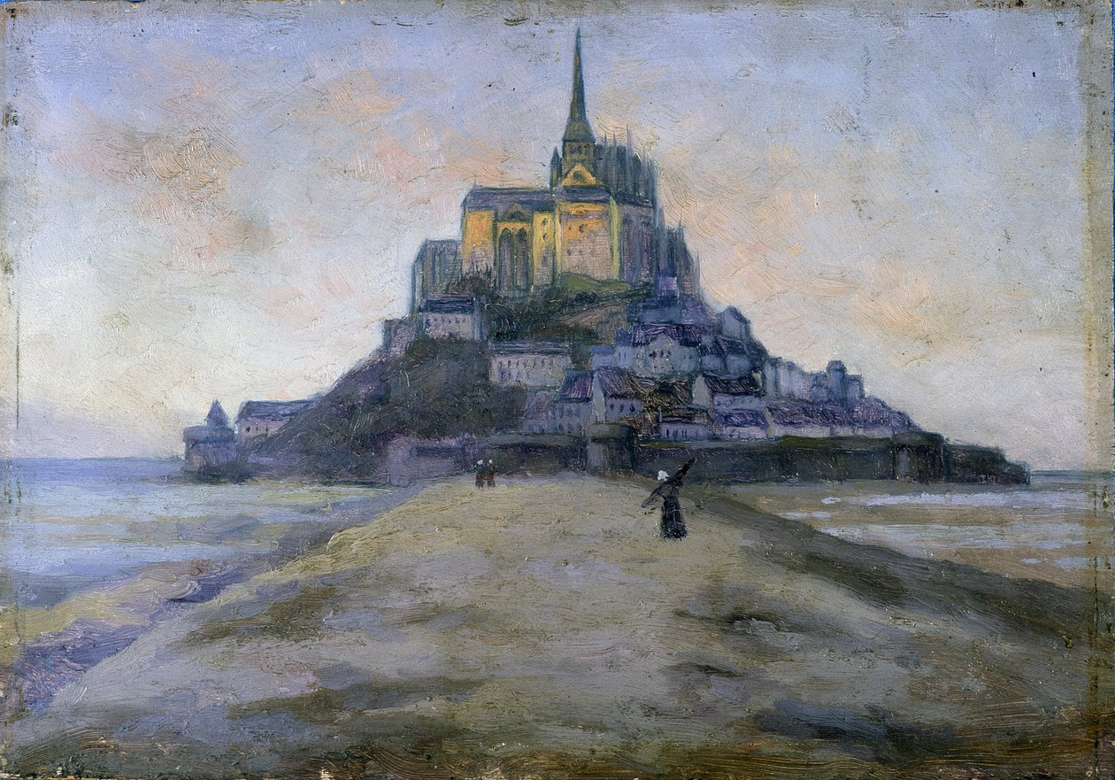 Mont Saint-Michel et le passage - peinture anonyme - French School