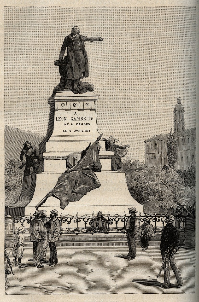 Monument à Léon Gambetta (1838-1882) par Alexandre Falguière (1831-1900) - Cahors - gravure dans 