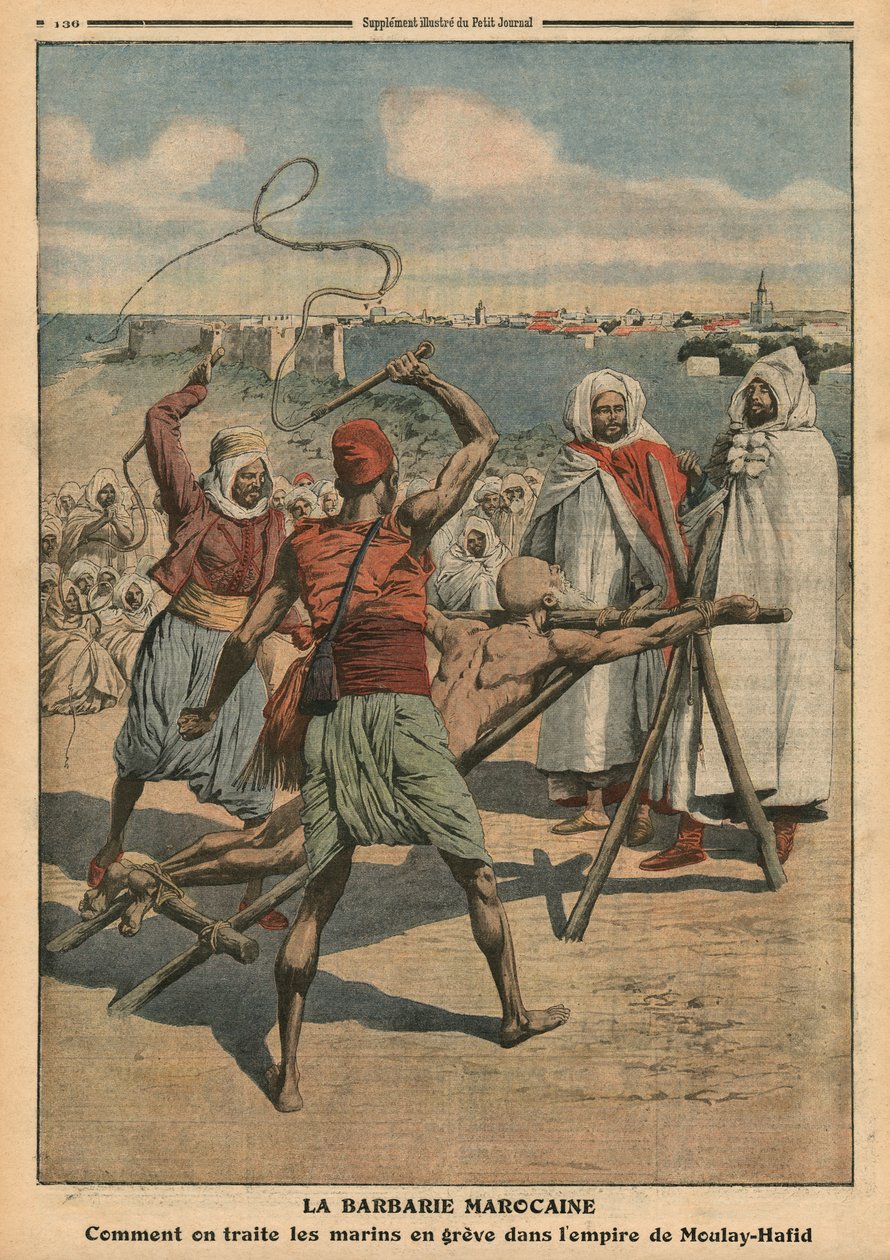 Barbarie marocaine, comment les marins en grève sont traités, illustration de 