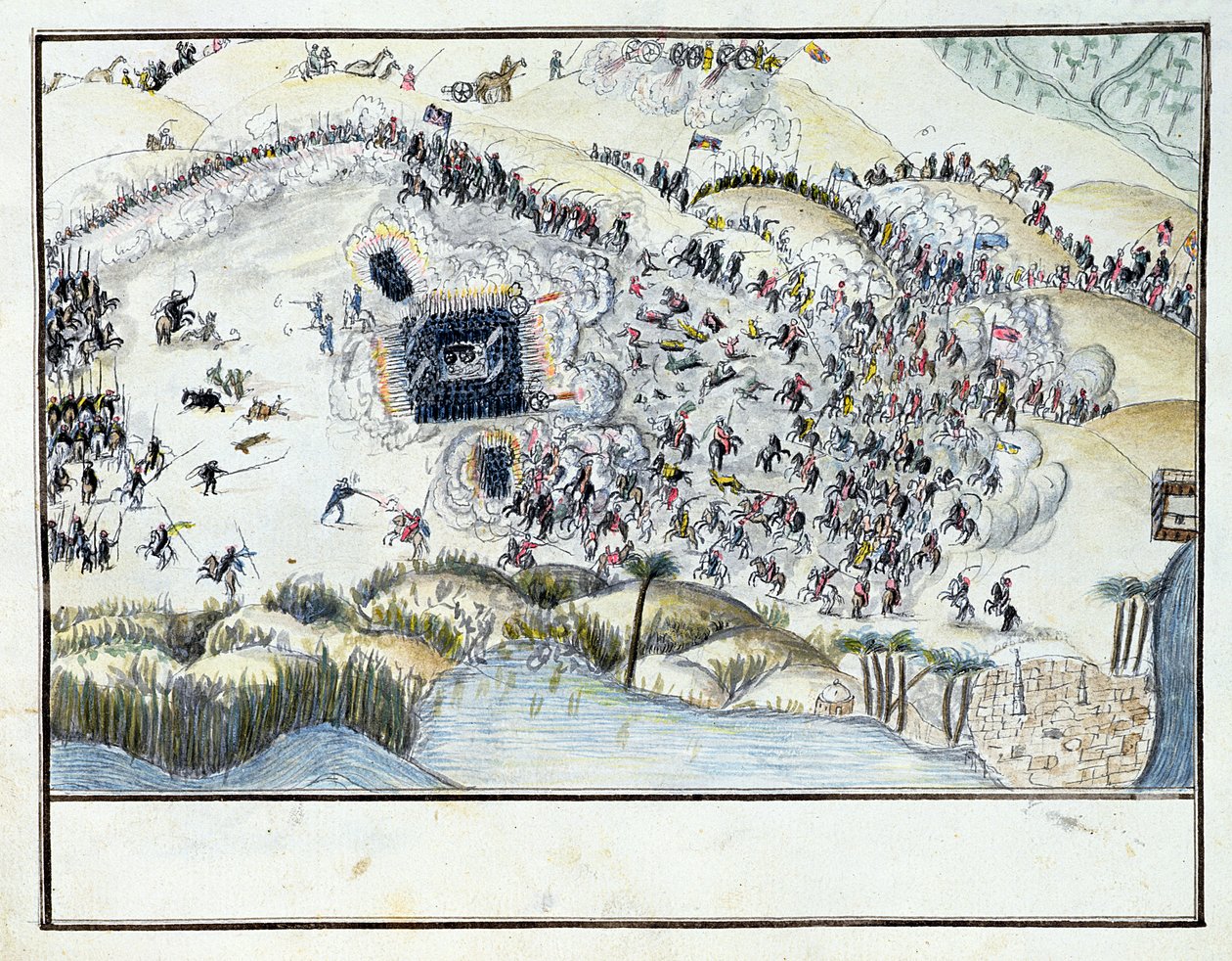 Ms.1688, Bataille du désert pendant la campagne égyptienne de Bonaparte, 1798 - French School
