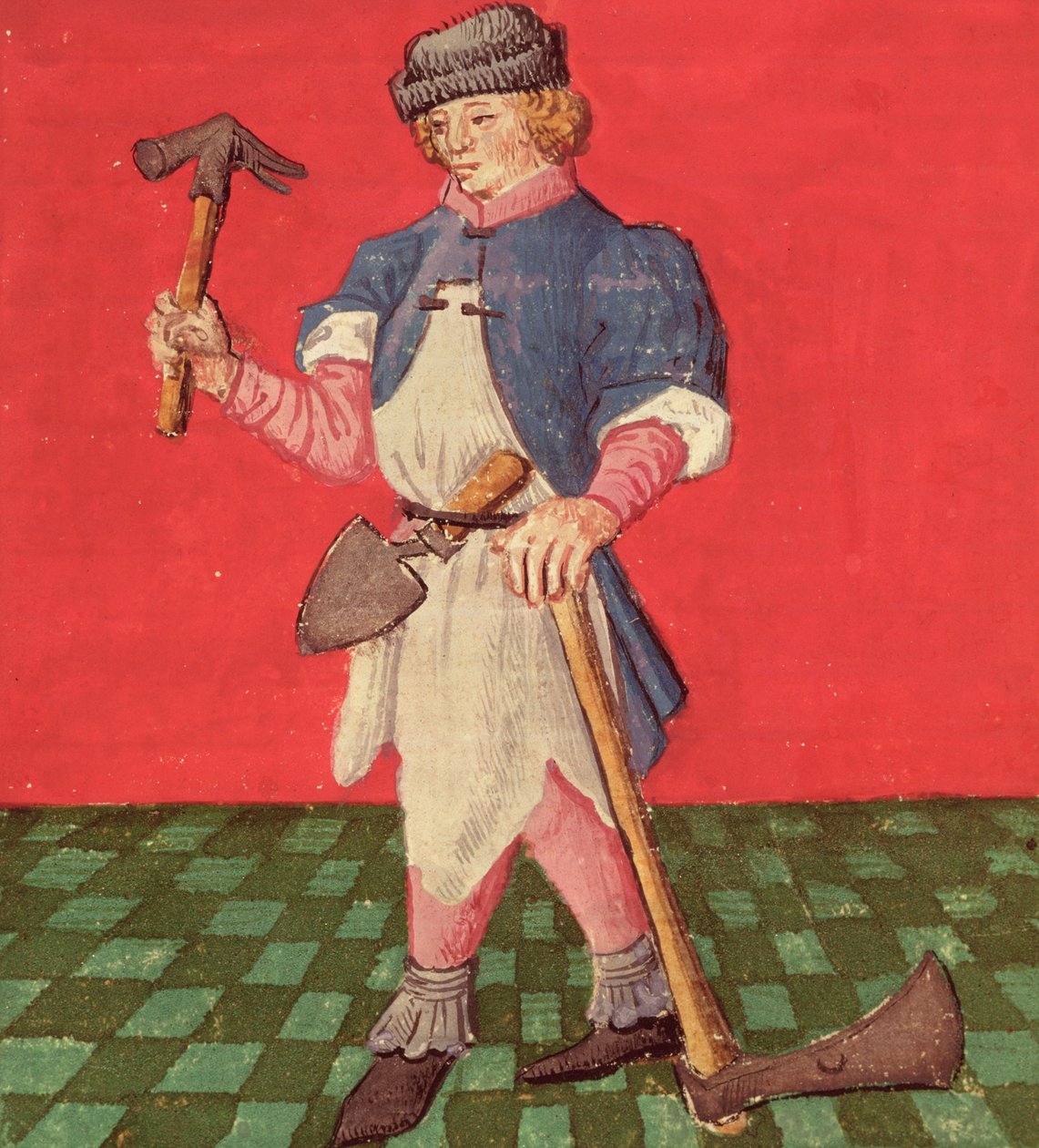 Ms.3066 fol.42 v Le Forgeron, du Livre des Échecs Moralisés par Jacques de Cessoles - French School